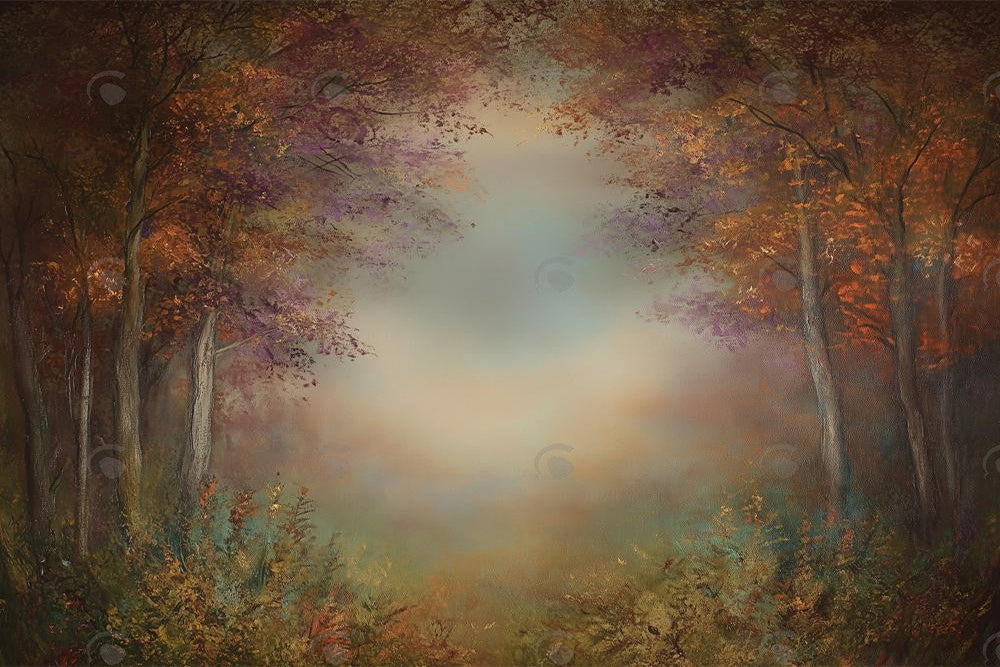 Allenjoy Mysterious Enchanting Autumn Forest Photography Backdrop Gbsx-01209