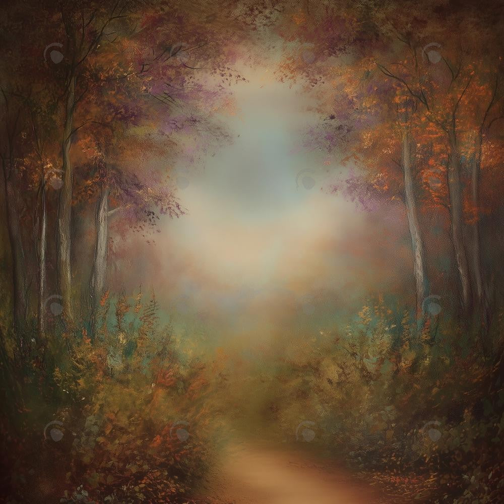 Allenjoy Mysterious Enchanting Autumn Forest Photography Backdrop Gbsx-01209