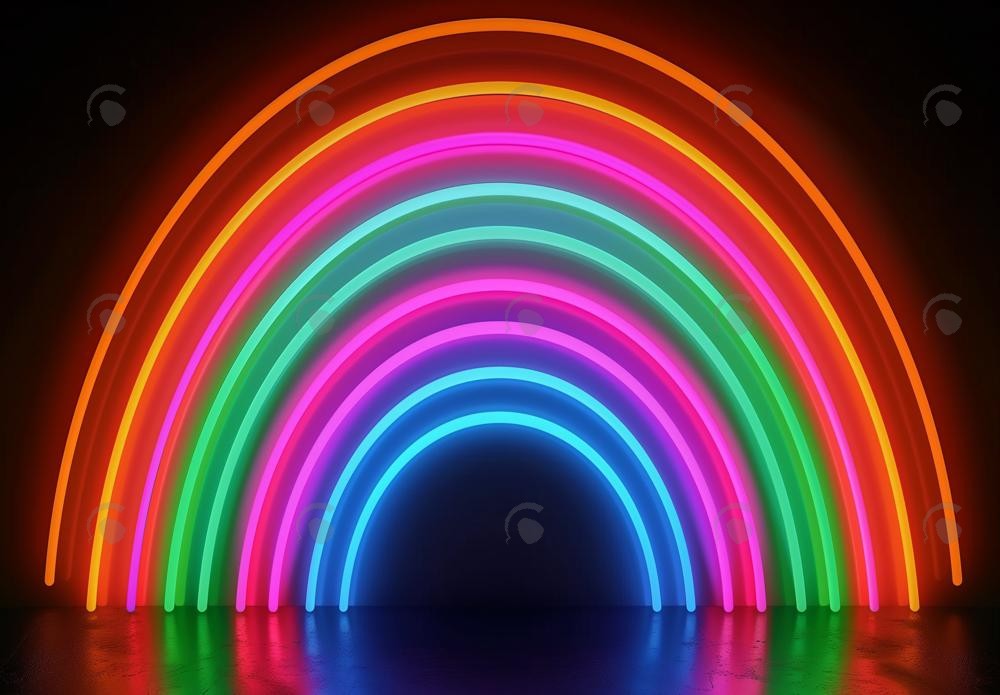 Neon Abstract Rainbow Photography Backdrop GBSX-99834