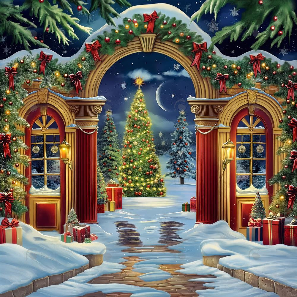 Allenjoy North Pole Archway Photography Backdrop GBSX-00112