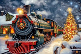 Allenjoy North Pole Express Train Photography Backdrop GBSX-00115