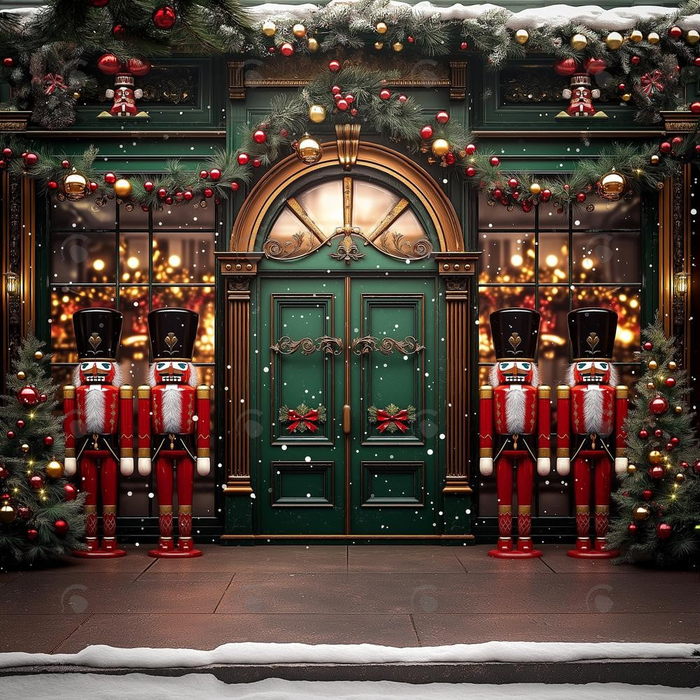 Allenjoy Nutcracker Christmas Shop Photography Backdrop Gbsx-01096