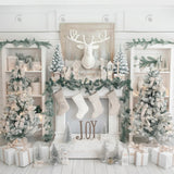 Allenjoy On The Christmas Mantle Photography Backdrop Gbsx-00710