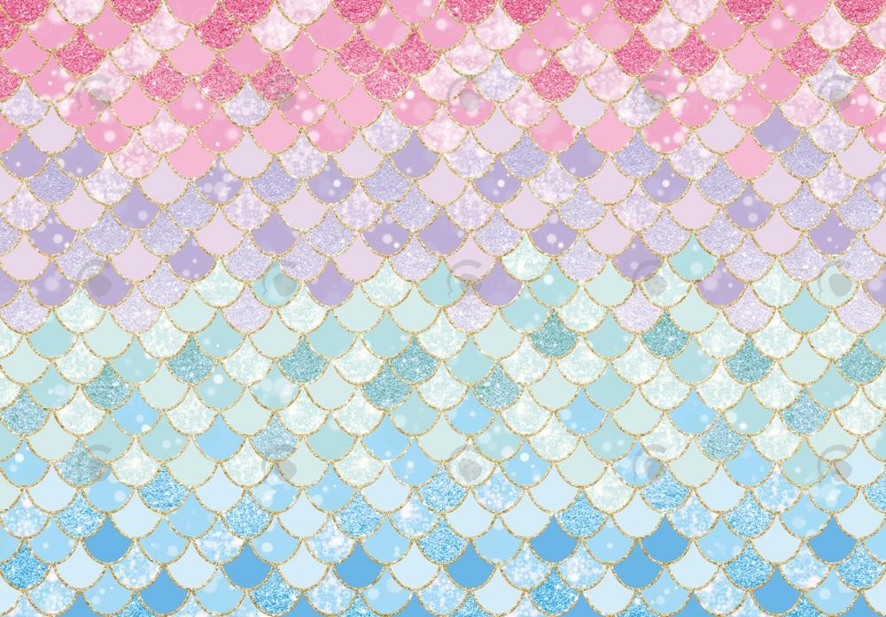 Allenjoy Pastel Mermaid Scales Photography Backdrop GBSX-00013