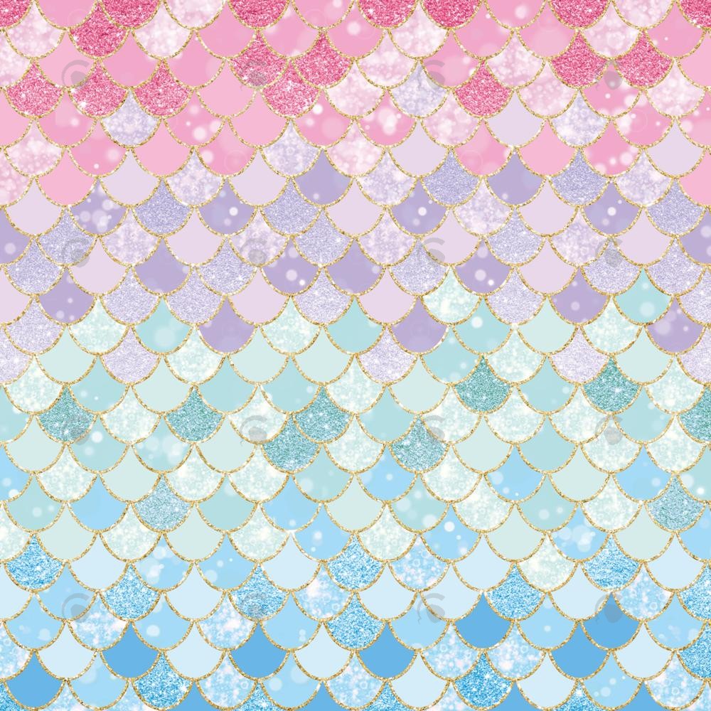 Allenjoy Pastel Mermaid Scales Photography Backdrop GBSX-00013