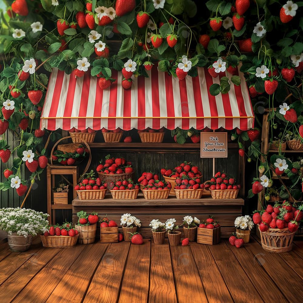 Allenjoy Pick Your Own Strawberries Photography Backdrop GBSX-00081