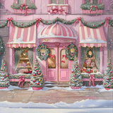 Pink Christmas Shop Photography Backdrop GBSX-99851