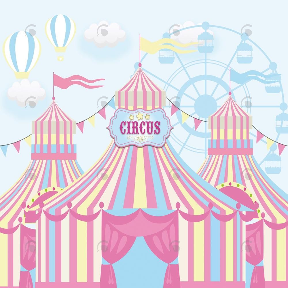 Allenjoy Pink Circus Carnival Photography Backdrop Gbsx-00884