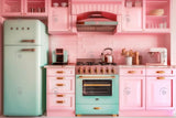 Pink Dollhouse Kitchen Photography Backdrop GBSX-99852