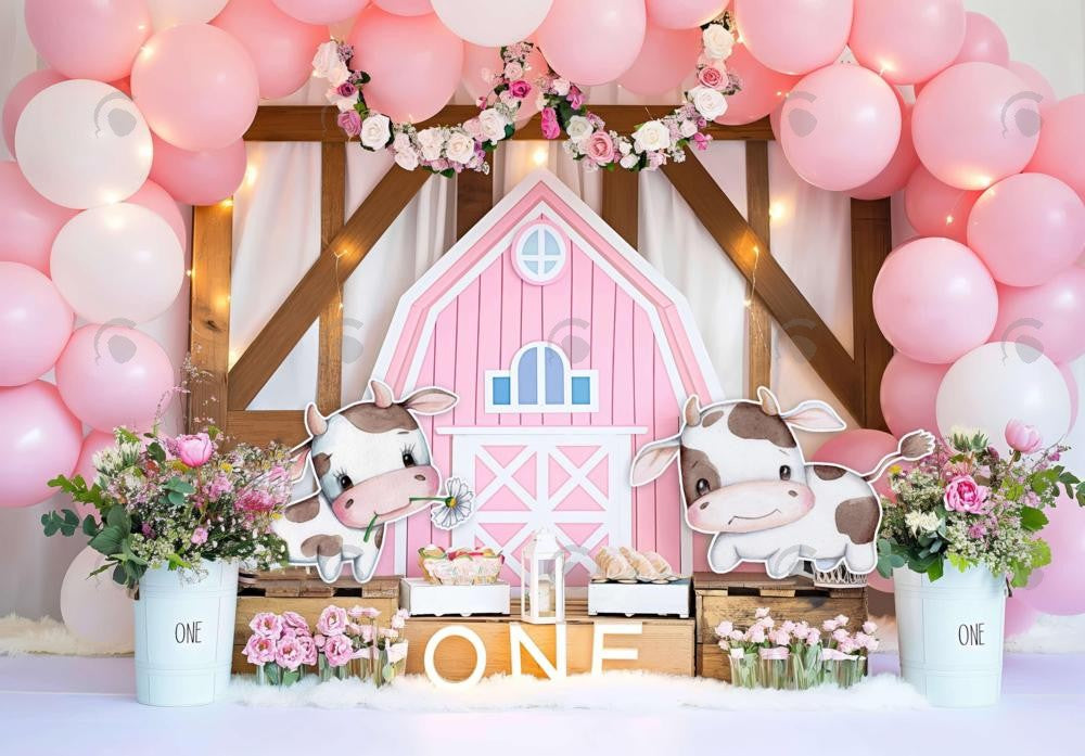 Pink Farm Barn Photography Backdrop GBSX-99853