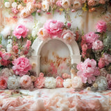 Allenjoy Pink Floral Arch Photography Backdrop GBSX-00031