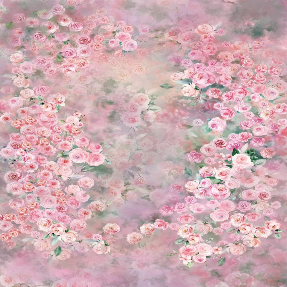 Allenjoy Pink Floral Painting Photography Backdrop Gbsx-00611