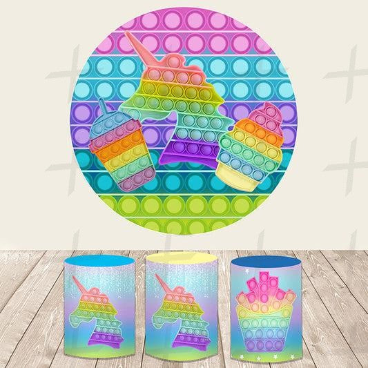 Bursting Bubbles Custom Round Backdrop With Plinths AS-DLZ-1380ab