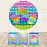 Bursting Bubbles Custom Round Backdrop With Plinths AS-DLZ-1380ab