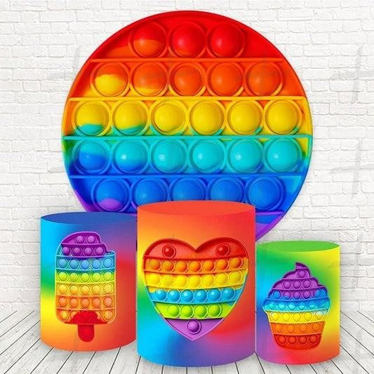 Bursting Bubbles Custom Round Backdrop With Plinths AS-DLZ-13c9d6