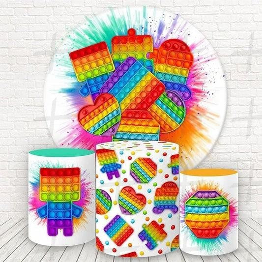 Bursting Bubbles Custom Round Backdrop With Plinths AS-DLZ-225bf7