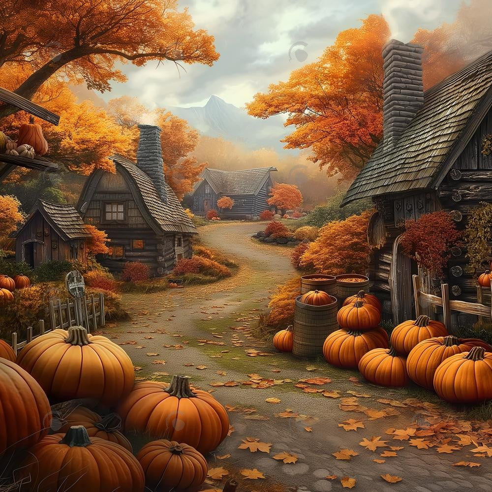 Allenjoy Pumpkin Patch Trail Photography Backdrop Gbsx-00302
