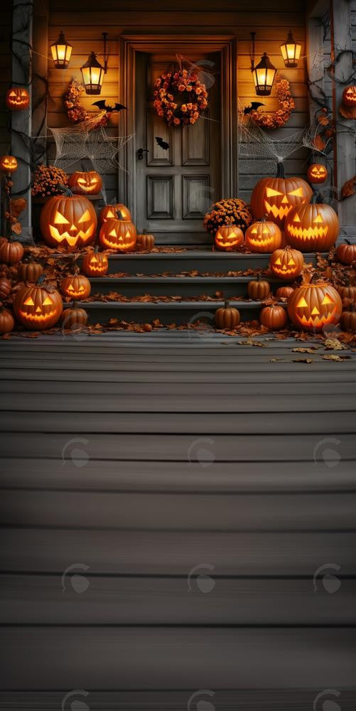 Allenjoy Pumpkin Porch Photography Backdrop Gbsx-00554