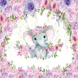 Allenjoy Purple Floral Elaphant Photography Backdrop Gbsx-00496