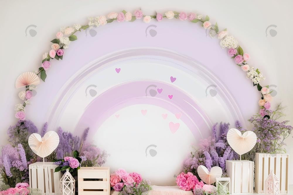 Allenjoy Purple Rainbow Arches Photography Backdrop Gbsx-00479