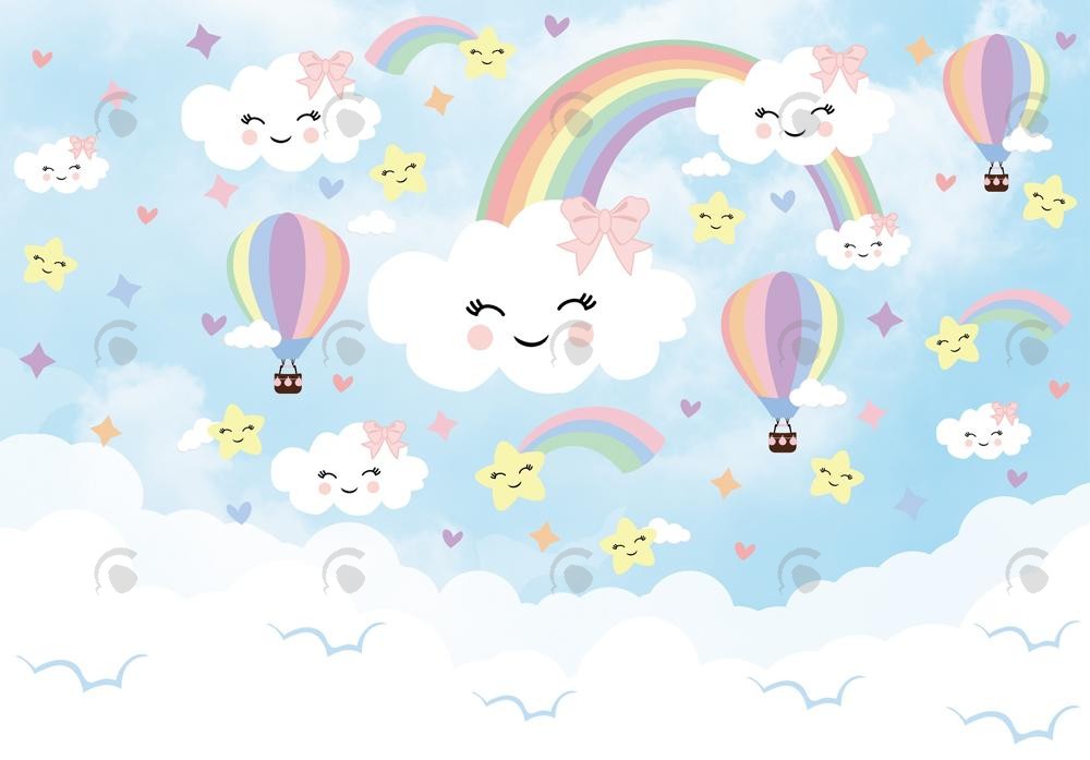 Allenjoy Rainbow Cloud Sky Photography Backdrop Gbsx-00726