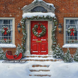 Allenjoy Red Christmas Door Photography Backdrop Gbsx-01187