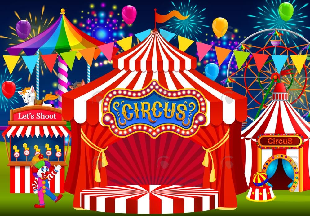 Allenjoy Red Circus Tent Photography Backdrop Gbsx-00839