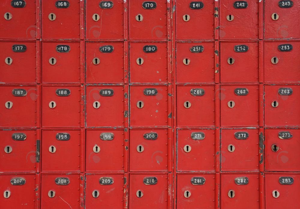 Allenjoy Red School Locker Photography Backdrop Gbsx-00521