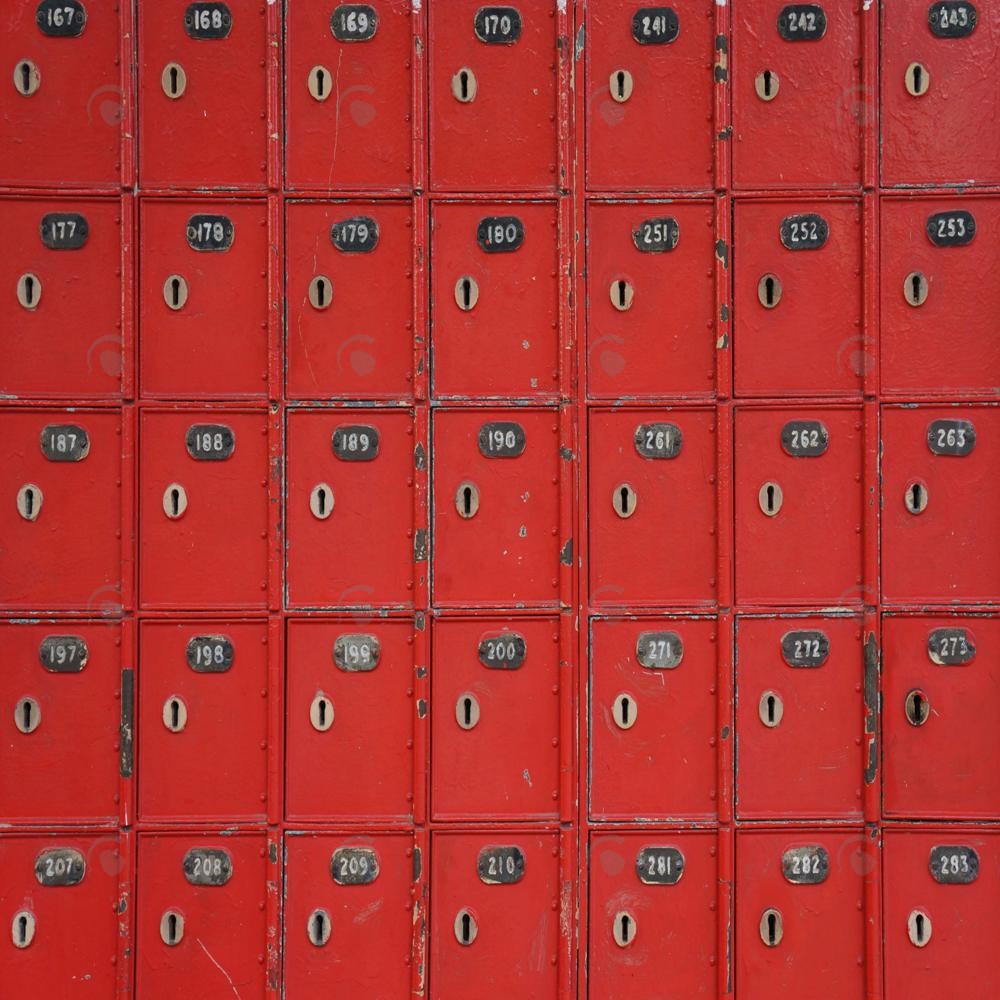 Allenjoy Red School Locker Photography Backdrop Gbsx-00521