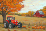 Allenjoy Red Tractor On The Autumn Farm Photography Backdrop Gbsx-01171