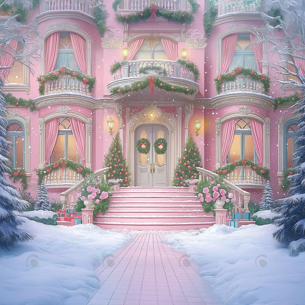 Allenjoy Rose Victorian Christmas Photography Backdrop Gbsx-01045