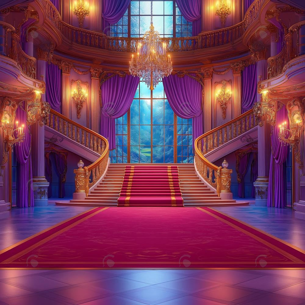 Allenjoy Royal Castle Staircase Photography Backdrop Gbsx-01056