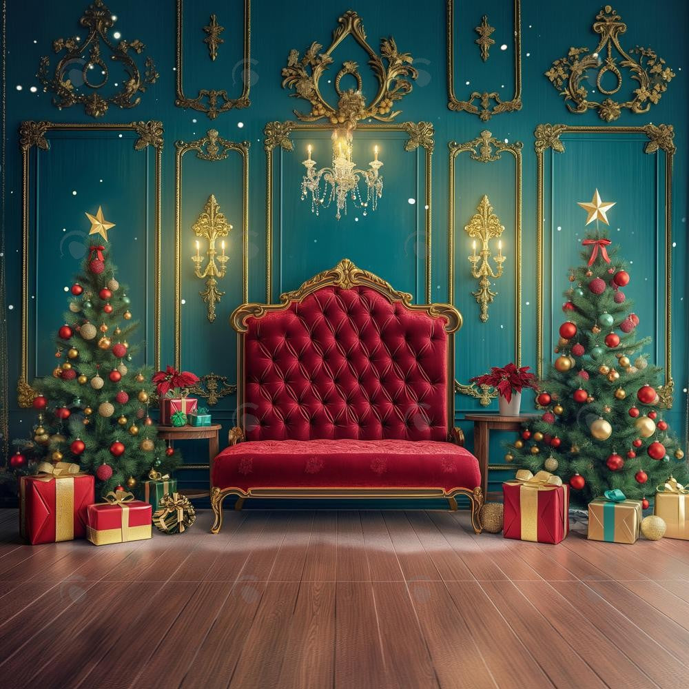 Allenjoy Royal Christmas Red Headboard Photography Backdrop Gbsx-00880