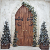Allenjoy Rustic Christmas Door Photography Backdrop Gbsx-00538