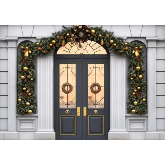 Allenjoy Christmas Home Door Decor Photography Backdrop Xmas Winter Photoshoot Background