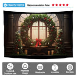 Allenjoy Christmas Wreath Photography Backdrop Xmas Trees Decor Ornaments Photoshoot Background