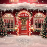 Santa Claus Lane Candy Shop Photography Backdrop GBSX-99889