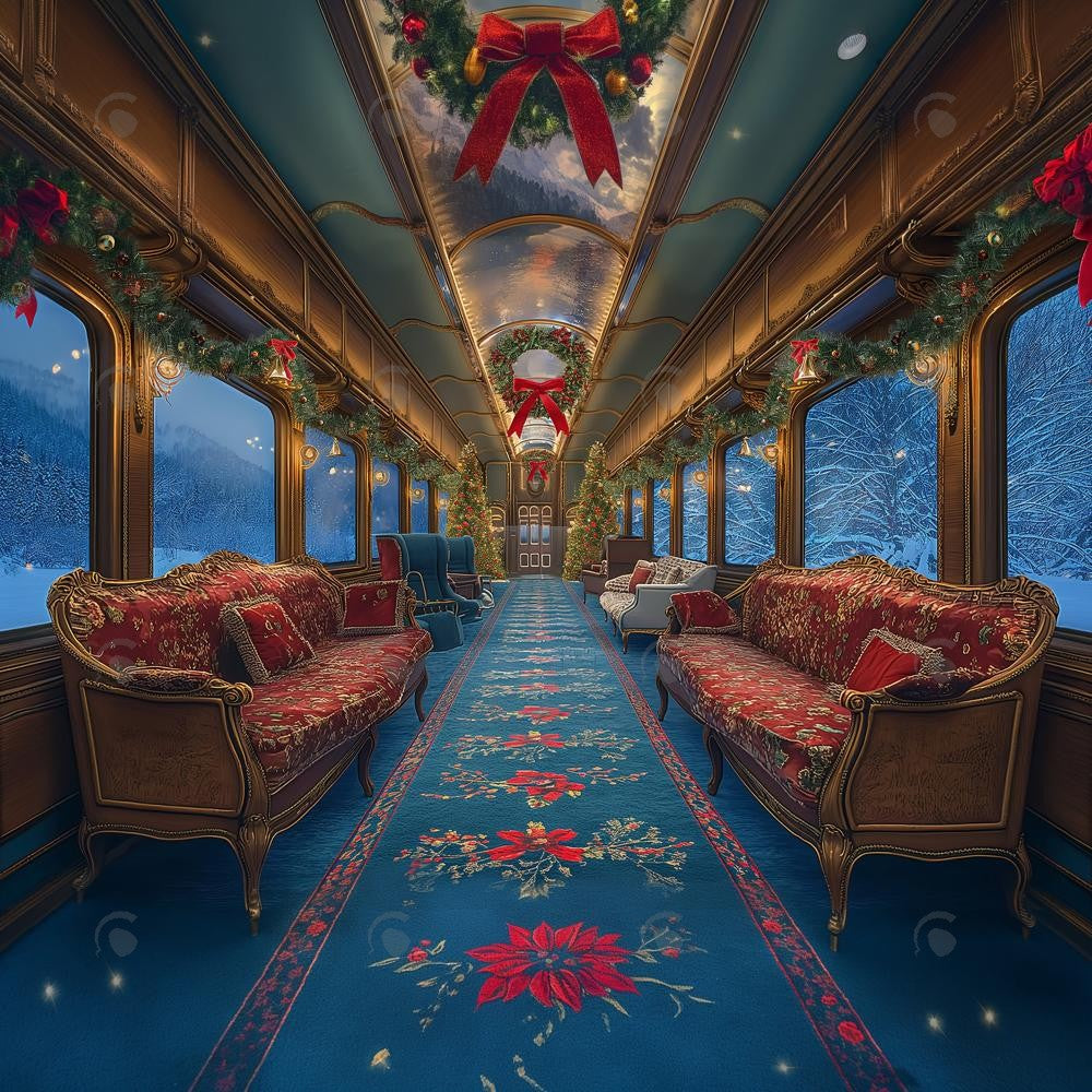 Santa'S Scenic Railway Photography Backdrop GBSX-99892