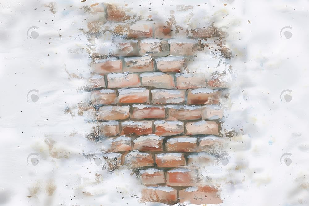 Snow Covered Brick Floor Photography Backdrop GBSX-99898