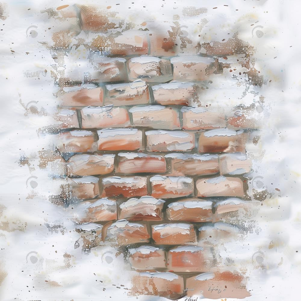 Snow Covered Brick Floor Photography Backdrop GBSX-99898