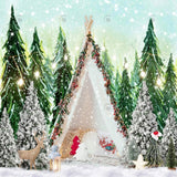 Snowy Forest Tent Photography Backdrop GBSX-99904