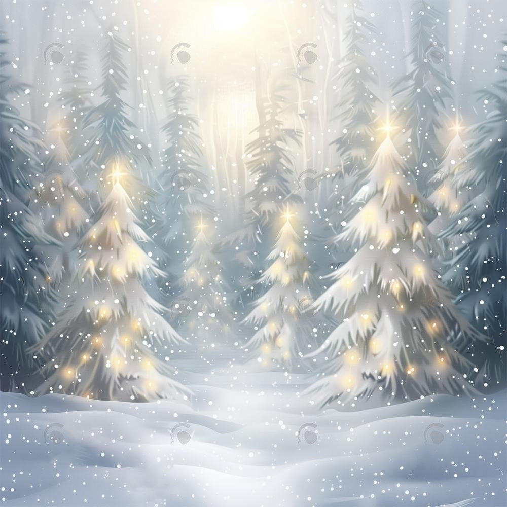 Snowy Winter Scene Photography Backdrop GBSX-99907