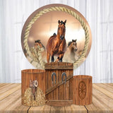 Wild Horse Custom Round Backdrop With Plinths AS-DLZ-1206aa
