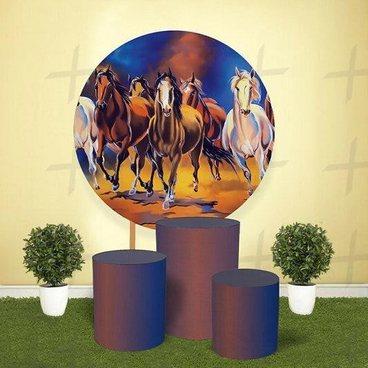 Wild Horse Custom Round Backdrop With Plinths AS-DLZ-6523ea