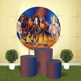 Wild Horse Custom Round Backdrop With Plinths AS-DLZ-6523ea
