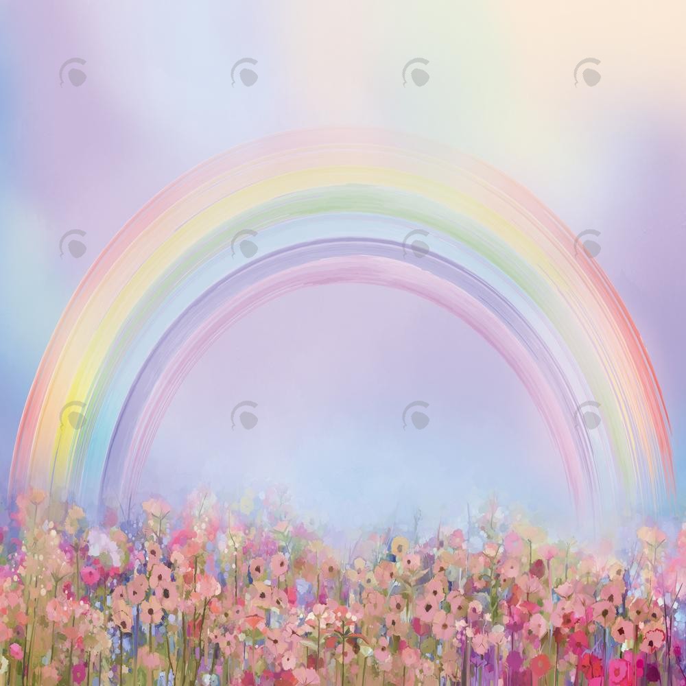 Allenjoy Spring Rainbow Floral Photography Backdrop Gbsx-00680