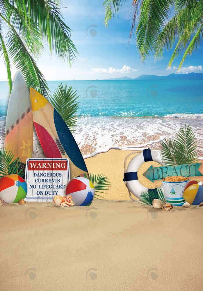 Allenjoy Summer Beach Fun Photography Backdrop Gbsx-00421