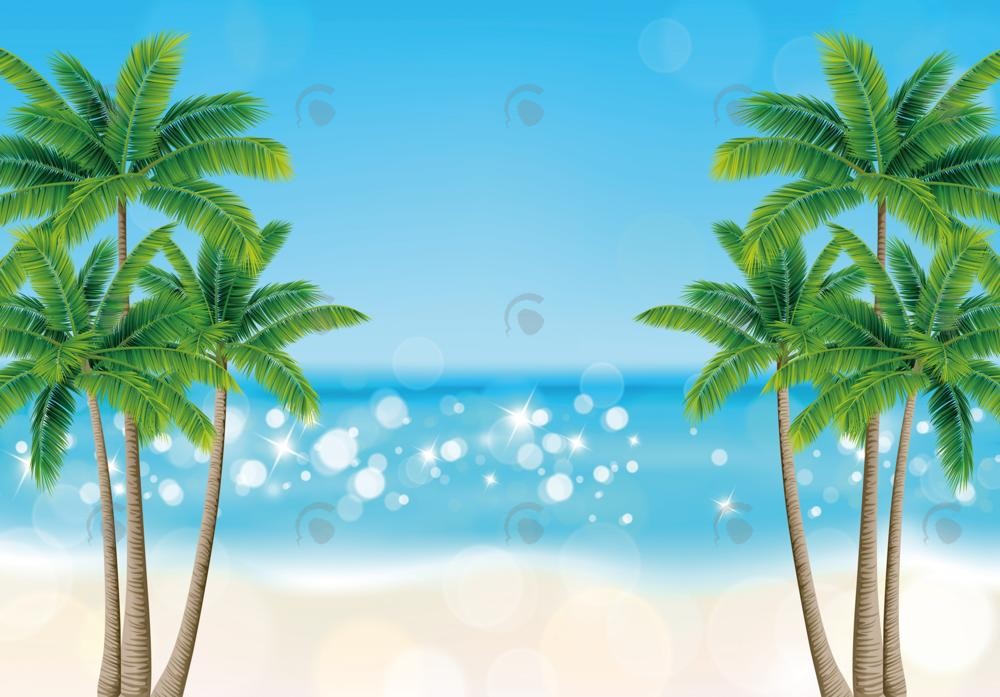 Allenjoy Summer Beach Plam Trees Photography Backdrop Gbsx-00417