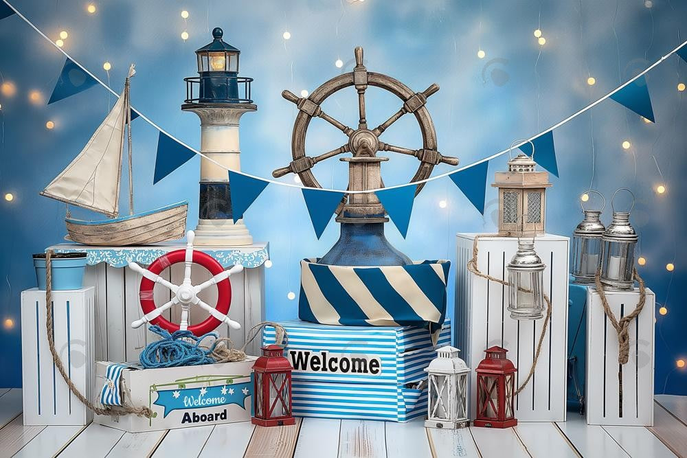 Allenjoy Summer Nautical Aboard Photography Backdrop Gbsx-00759