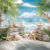 Allenjoy Summer Sea Beach Sailboat Photography Backdrop Gbsx-00636